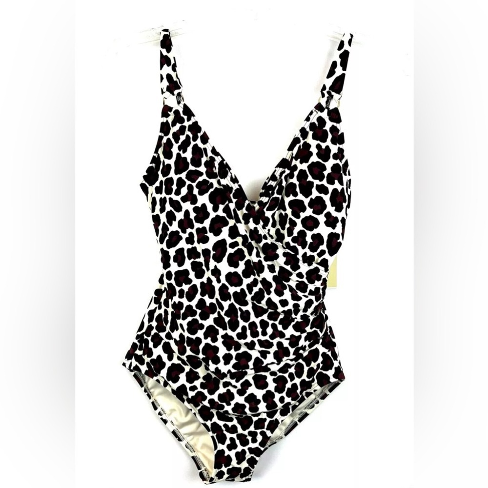 Michael Kors Womenβs Black/White One Piece Swimsuit Size 8